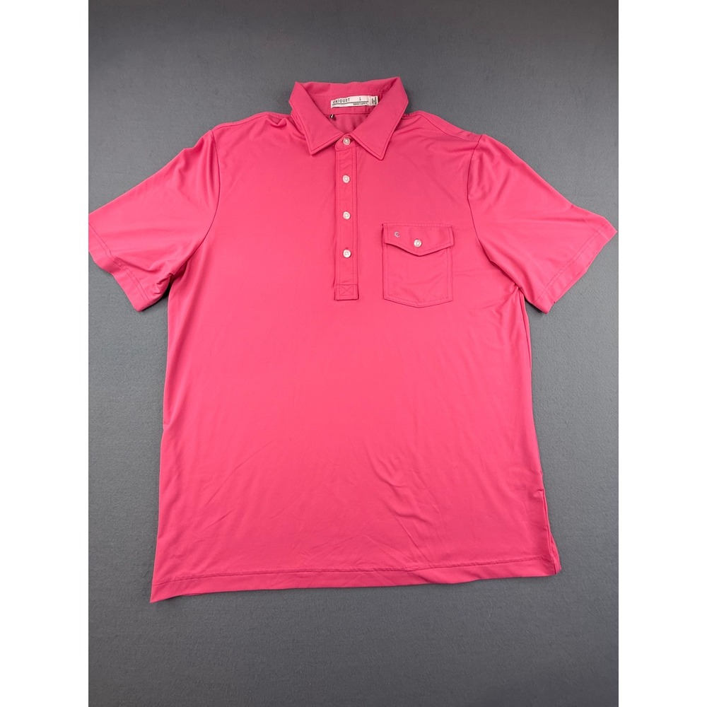 Criquet Polo Shirt Mens Large Pink Performance Player Recycled Stretch Golf